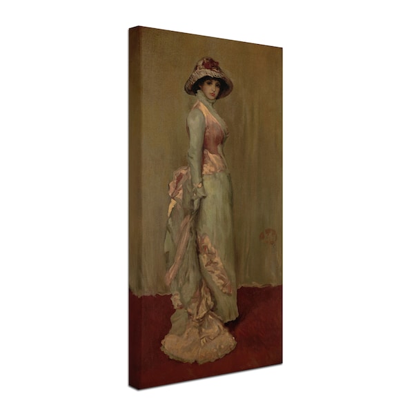 Whistler 'Harmony In Pink And Gray Lady Meux' Canvas Art,16x32